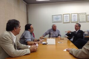 Bruno Ferraz e Roberto Freitas, ambos do CAU/PE, José Mário (Crea) e Evandro Carvalho (FPF)